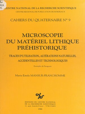 cover image of Microscopie du matériel lithique préhistorique